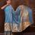 Light blue  jaccaurd tissue silk banarasi saree with blouse
