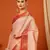 Peach Jaccaurd Cotton Silk Mysore Silk Blend Saree With Blouse
