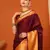 Brown Jaccaurd Cotton Silk Mysore Silk Blend Saree With Blouse