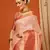 Peach Jaccaurd Cotton Silk Mysore Silk Blend Saree With Blouse