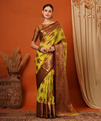 Maroon Jaccaurd Oraganza Silk Bollywood  Saree With Blouse 1