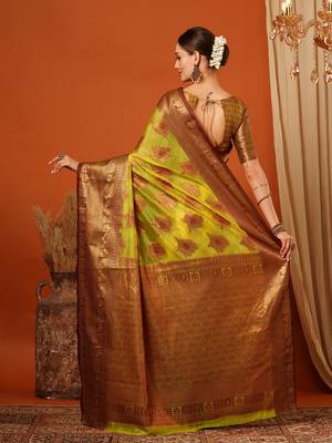 Maroon Jaccaurd Oraganza Silk Bollywood  Saree With Blouse 3