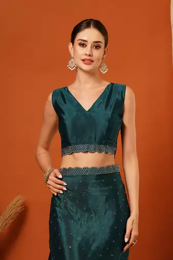 Dark Blue  Rangoli Silk  Bollywood  Saree With Blouse