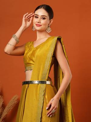 Mustard  Rangoli Silk  Bollywood  Saree With Blouse 1