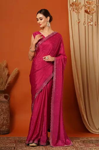 Pink  Rangoli Silk  Bollywood  Saree With Blouse