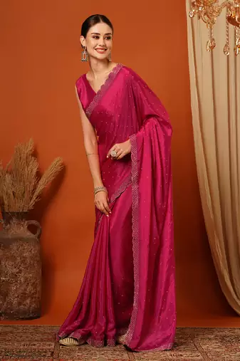 Pink  Rangoli Silk  Bollywood  Saree With Blouse