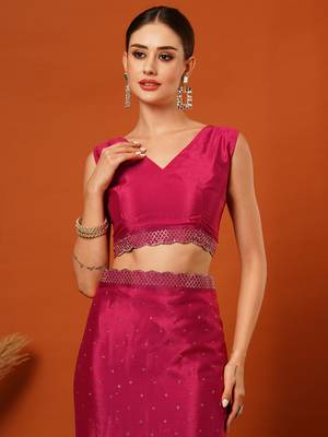 Pink  Rangoli Silk  Bollywood  Saree With Blouse 5