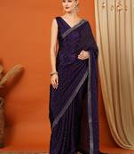 Purple  Rangoli Silk  Bollywood  Saree With Blouse
