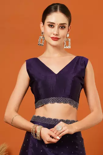 Purple  Rangoli Silk  Bollywood  Saree With Blouse