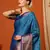 Lighr Blue Woven Zari Work Cotton Silk Saree With Blouse