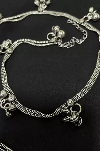 Indian oxidized silver plated ghungroo waistbelt women for weddings adjustable boohoo kamarband