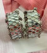 Show stopper kada afghani mirror kada glass bangles, mirror glass bangles, oxidised kada silver