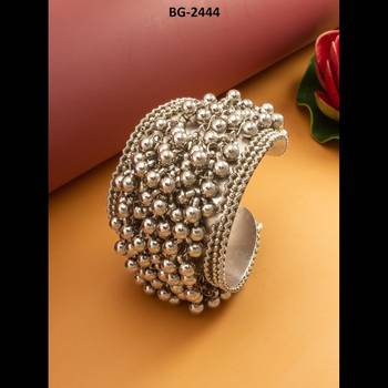 Ghungroo silver plated hand kada oxidized german silver beautiful kada bracelet for women 2