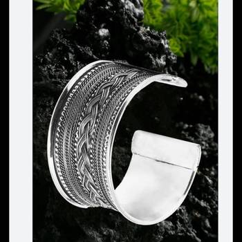 Ghungroo silver plated hand kada oxidized german silver beautiful kada bracelet for women 3