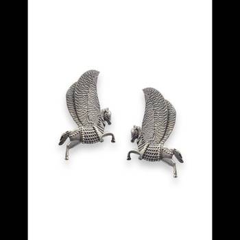 Indian oxidized horse earrings silver plated studs german silver stud jewelry for women earrings 3