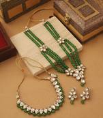 Green Beaded Necklace Set
