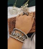 Beautiful silver look alike elephant bracelet original quality indian handmade oxidized bracelet