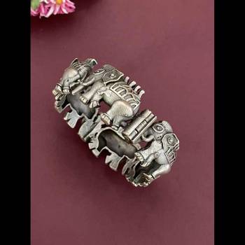 Beautiful silver look alike elephant bracelet original quality indian handmade oxidized bracelet 3