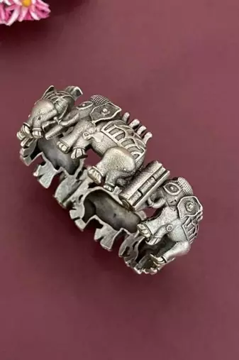 Beautiful silver look alike elephant bracelet original quality indian handmade oxidized bracelet