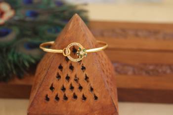 Designer gold plated cz kada 1