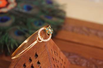 Designer gold plated cz kada 2