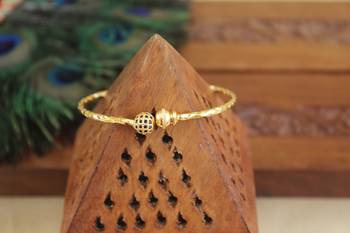Designer gold plated cz  adjustable kada 1