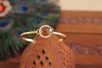 Designer gold plated cz kada 3
