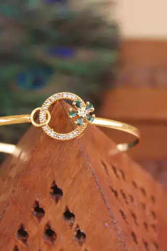 Designer gold plated cz kada