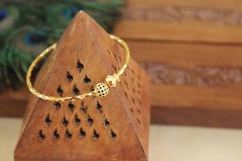 Designer gold plated cz  adjustable kada 2