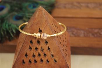 Designer gold plated cz  adjustable kada 2