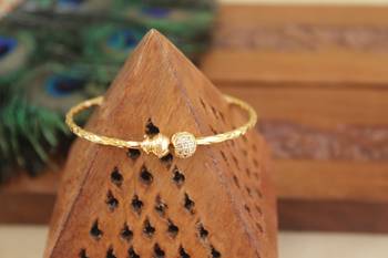 Designer gold plated cz  adjustable kada 1