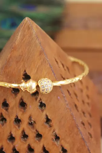 Designer gold plated cz  adjustable kada