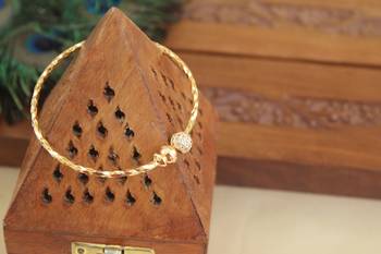 Designer gold plated cz  adjustable kada 2