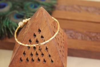 Designer gold plated cz  adjustable kada 3