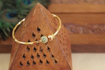 Designer gold plated cz  adjustable kada 1