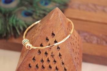 Designer gold plated cz  adjustable kada 2