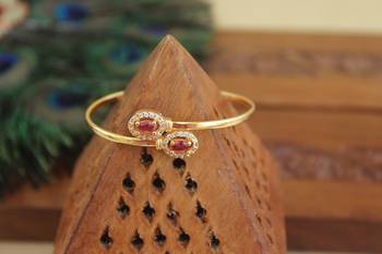 Designer gold plated cz  adjustable kada 1
