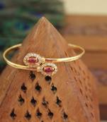 Designer gold plated cz  adjustable kada