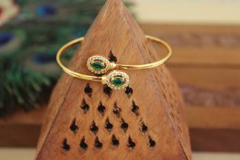 Designer gold plated cz  adjustable kada 1