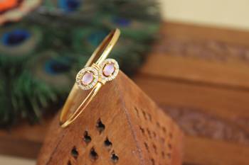 Designer gold plated cz  adjustable kada 2
