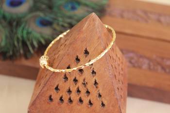 Designer gold plated cz  adjustable kada 3