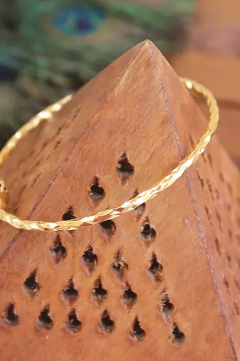 Designer gold plated cz  adjustable kada