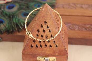Designer gold plated cz  adjustable kada 4