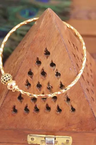 Designer gold plated cz  adjustable kada