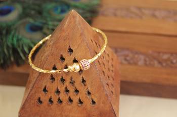 Designer gold plated cz  adjustable kada 1