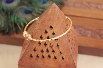 Designer gold plated cz  adjustable kada 3