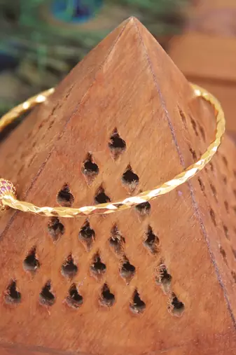 Designer gold plated cz  adjustable kada