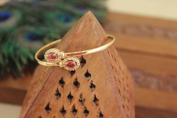 Designer gold plated cz  adjustable kada 2