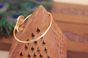 Designer gold plated cz  adjustable kada 3