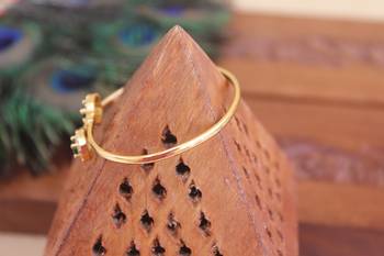 Designer gold plated cz  adjustable kada 2